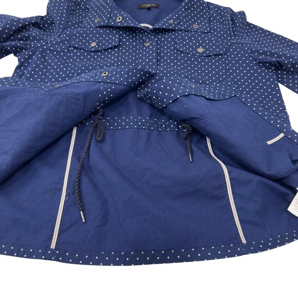 Talbots Plus Size Navy Polka Dot Versatile Jacket Women Size X Blue Cotton Blend - Picture 9 of 12